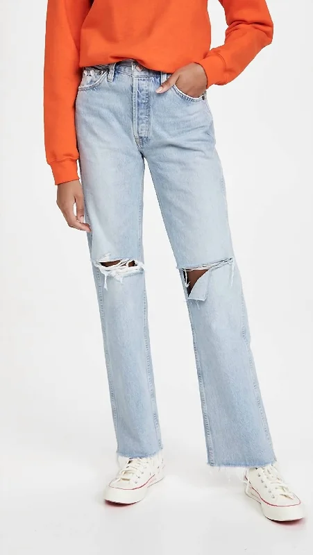 90S High Rise Loose Jeans In Breezy Indigo