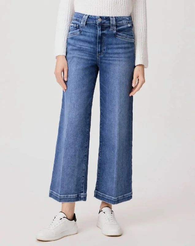 Anessa Carpenter Wide Leg Jeans In Olivin Distressed