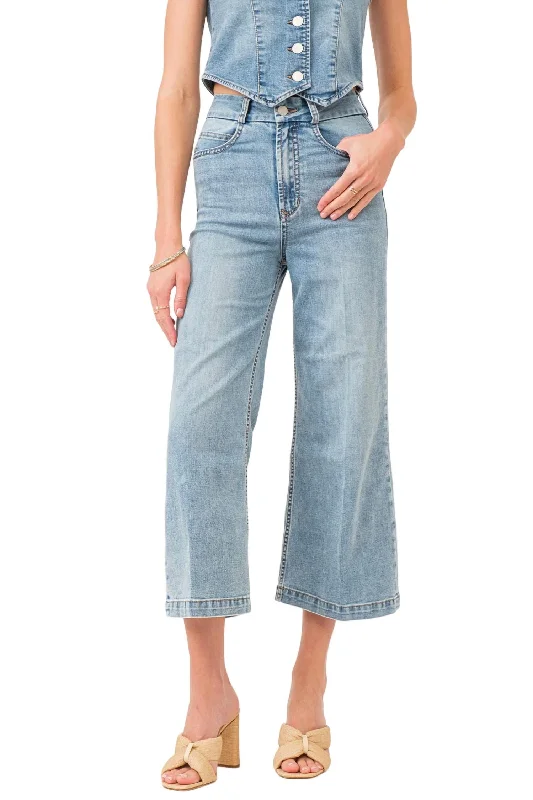 Audrey Super High Rise Wide Leg Cropped Jeans In Shelby