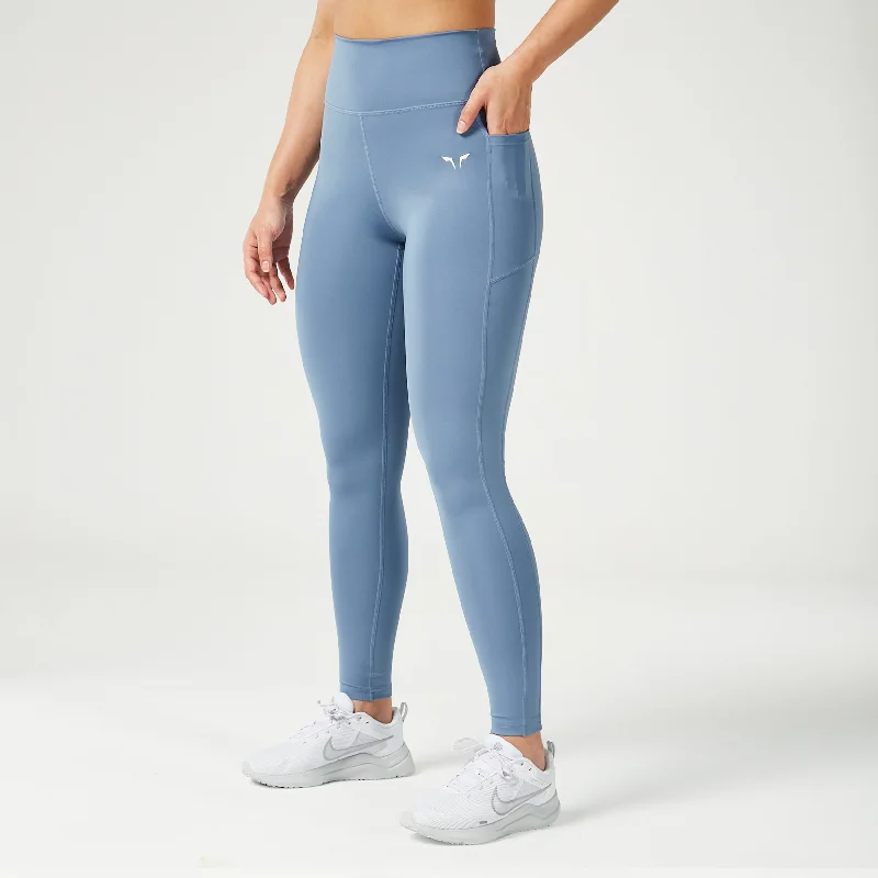 Neon - colored women leggings to stand out in workoutsEssential High Waisted Leggings 27" - Coronet Blue