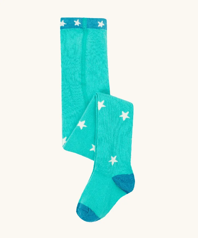 Patterned geometric women leggings for a modern and stylish appearanceFrugi Norah Tights - Pacific Aqua/Stars