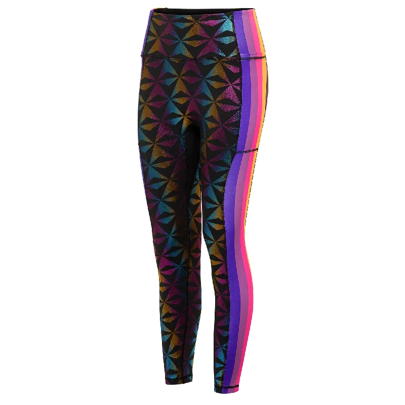 Printed floral women leggings for a feminine and eye - catching lookGeodesic Night Leggings