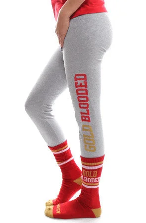 Bootcut women leggings for a unique and flattering silhouetteGold Blooded (Women's Heather/Red Leggings)