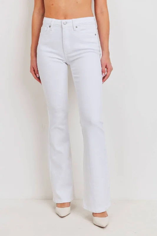 High Rise Skinny Flare Jeans In White