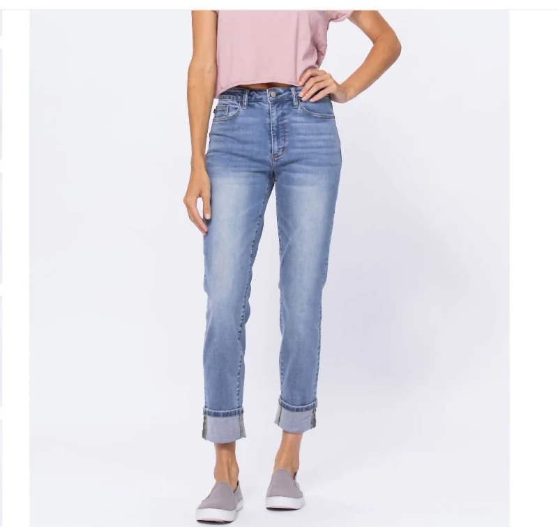 High Waist Boyfriend Jeans In Vintage Wash