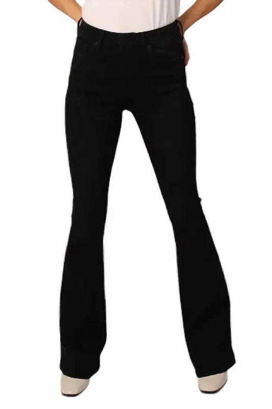 Laina High Rise Flare Jeans In Black