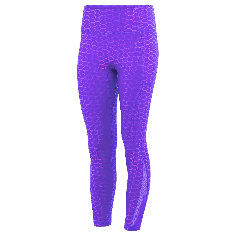 Plus - size women leggings with a comfortable and stretchy designMermaid Princess Leggings - Purple