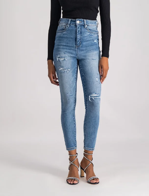 Mila Cropped High-Rise Skinny Jeans