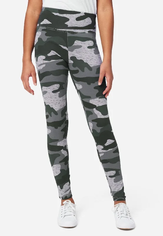 Fleece - lined women leggings for extra warmth in cold weatherCamo Full-Length Leggings