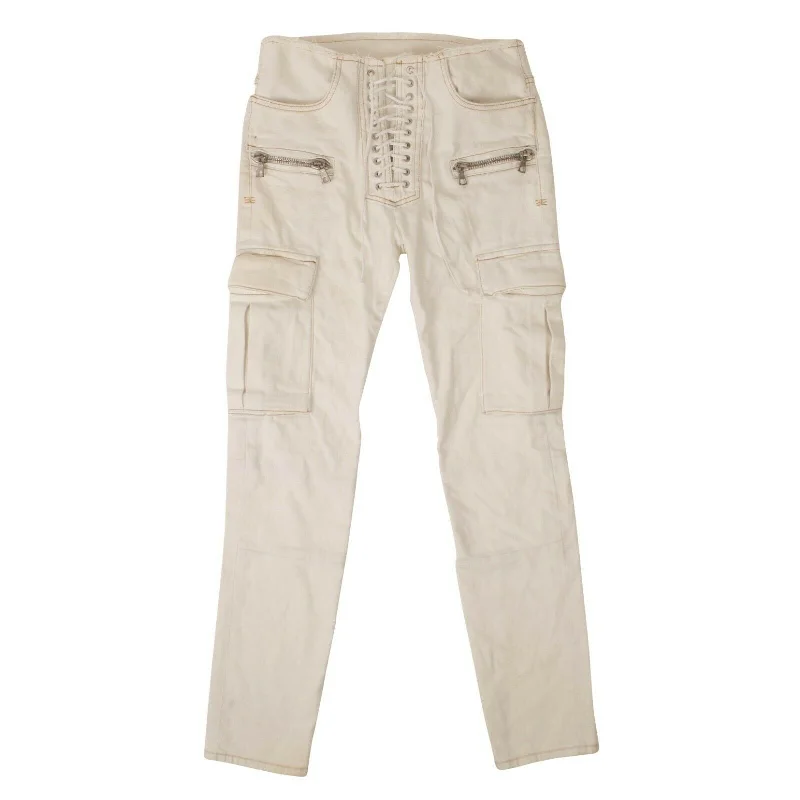 Unravel Project Denim Tie Up Jeans - White