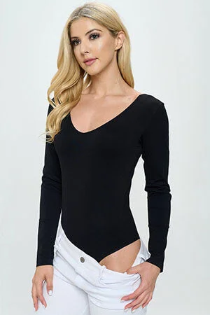 Sheer Bodysuits for a Seductive and Alluring OutfitBlack Seamless Body Contour Long Sleeve Bodysuit