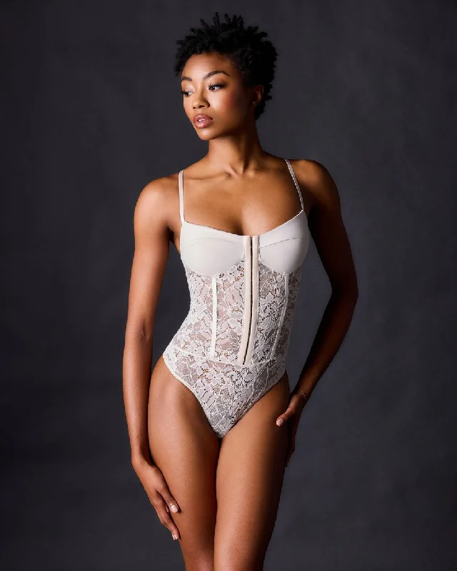 Cut - Out Bodysuits for a Trendy and Fashion - Forward StyleLace Night Rhythm Bodysuit