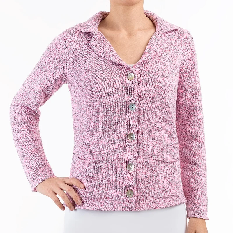 open front women cardigan for easy styling2 Pocket Cardigan in Pink