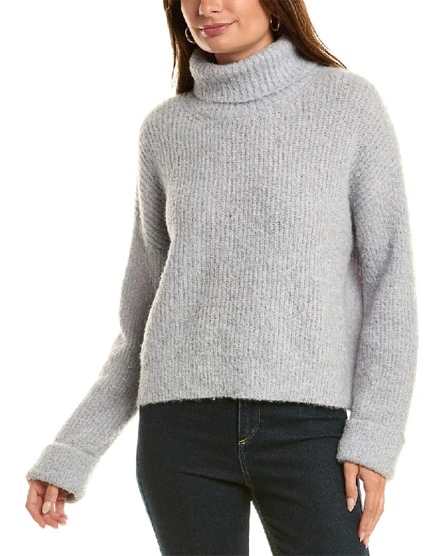 Sleeveless Women's Silk - Trimmed Sweaters for Summer525 America Vida Boucle Turtleneck Pullover