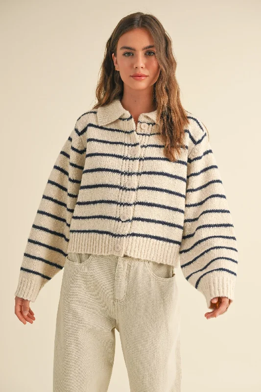 cashmere blend women cardigan for a luxurious feelAddie Striped Cardigan