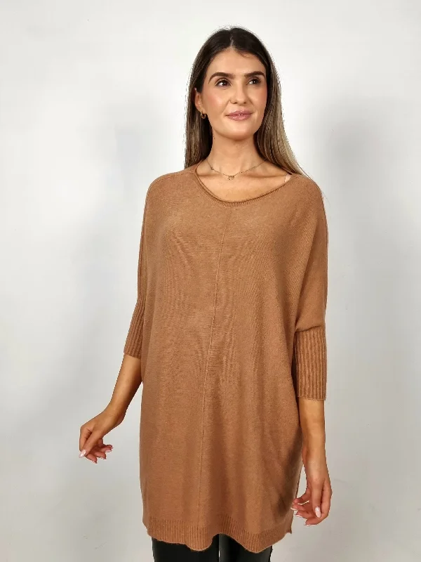 Plus Size Women's Belted Cable Knit SweatersAlexandre Laurent Cognac Knited Sweater