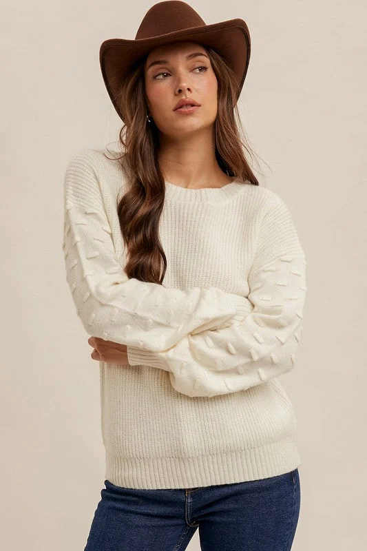 Cropped Women's Angora Blend Sweaters for a Trendy LookBailey Sweater-Ivory