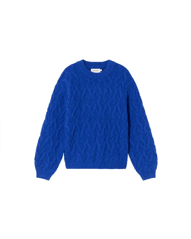 Cropped Women's Angora Blend Sweaters for a Trendy LookBlue Carmen Sweater