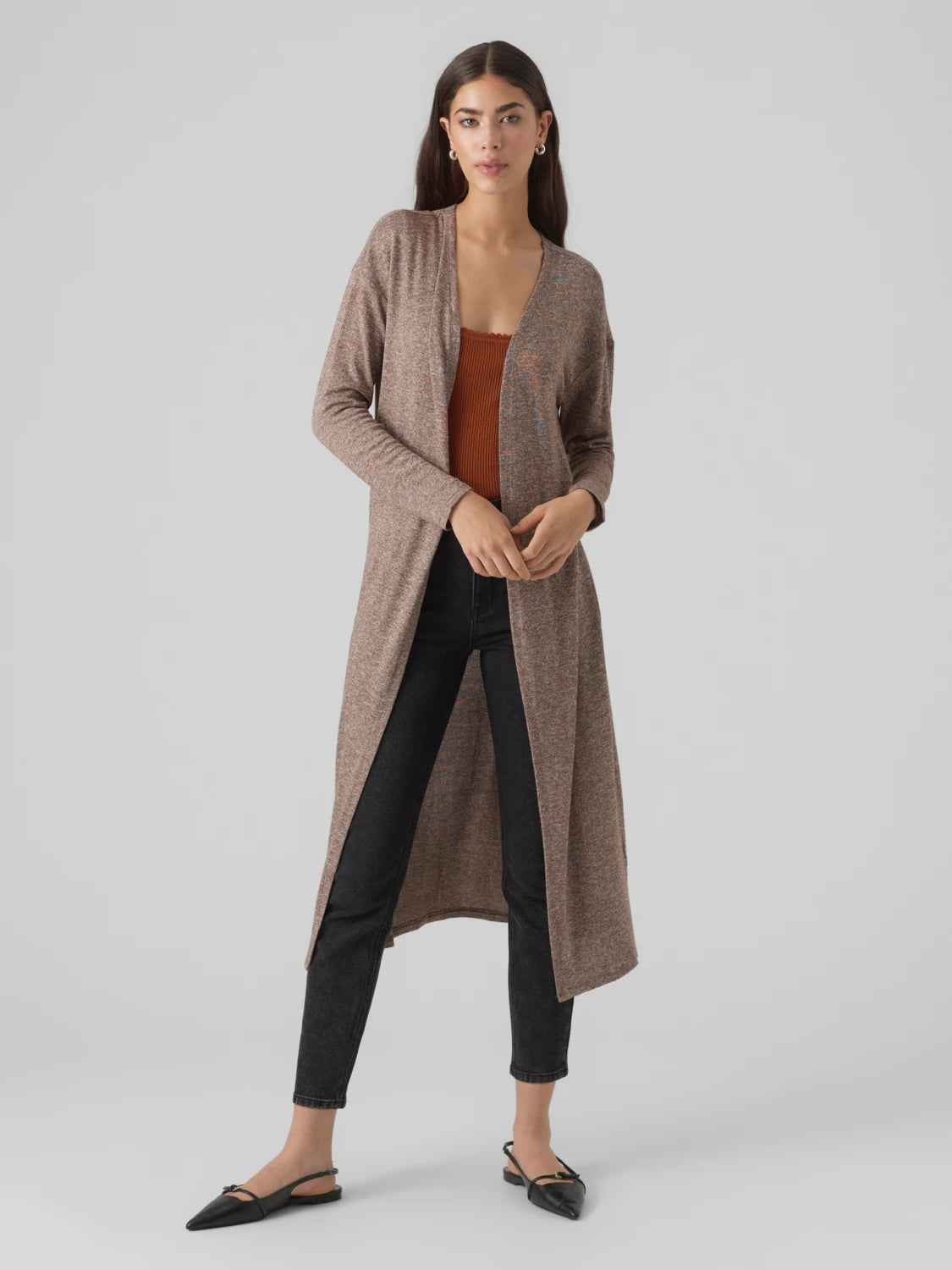 color block women cardigan with bold huesBrianna Open Cardigan