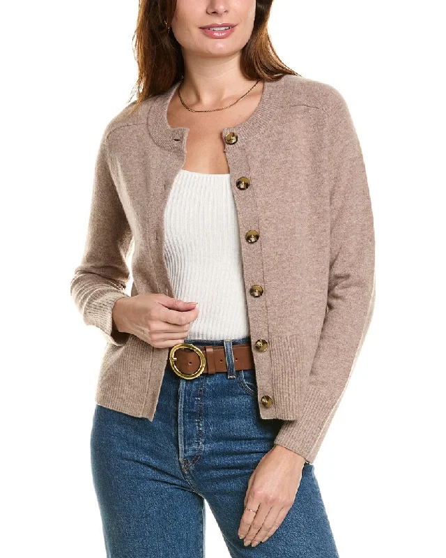 ribbed women cardigan with a classic textureDesign History Crewneck Cashmere Cardigan