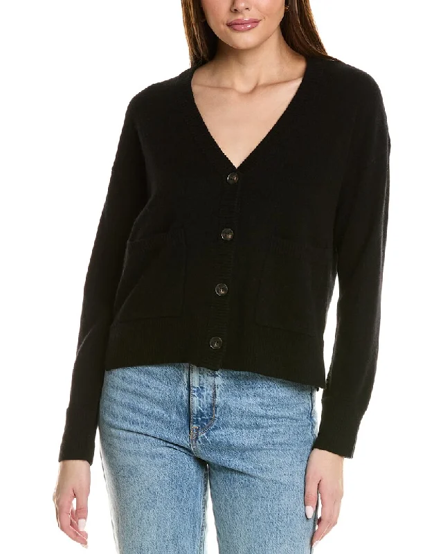 ribbed women cardigan with a classic textureDesign History V-Neck Cashmere Cardigan