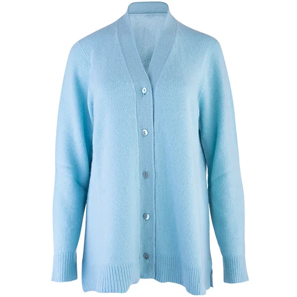 sequin embellished women cardigan for special occasionsEasy Fit V-Neck Cardigan in Aqua Turquoise