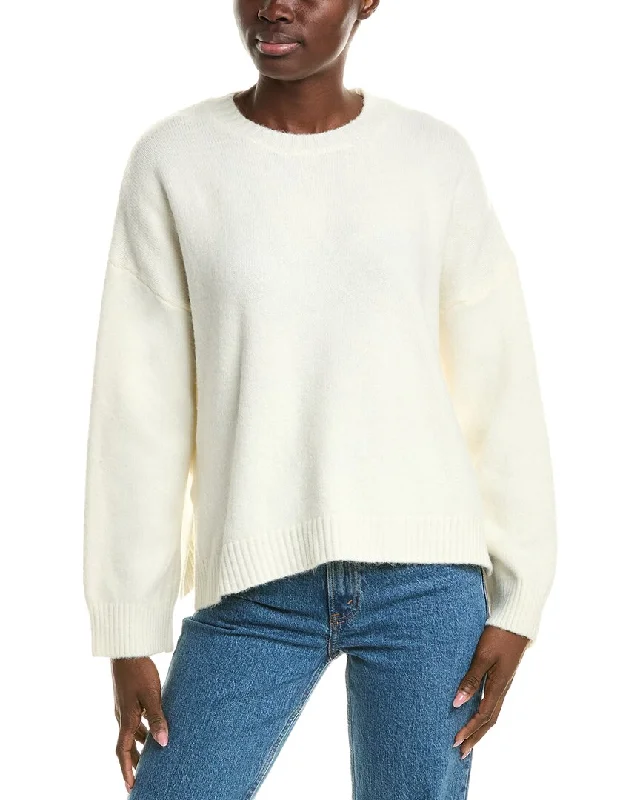 V - Neck Women's Ribbed Wool Sweaters for FallFemme Society Cashmere-Blend Pullover