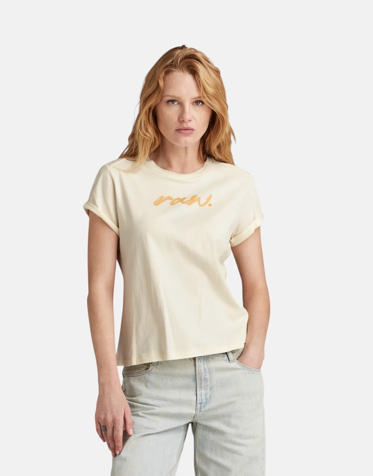 Embroidered Women T Shirt with Intricate DetailsG-Star RAW Dot White T-Shirt