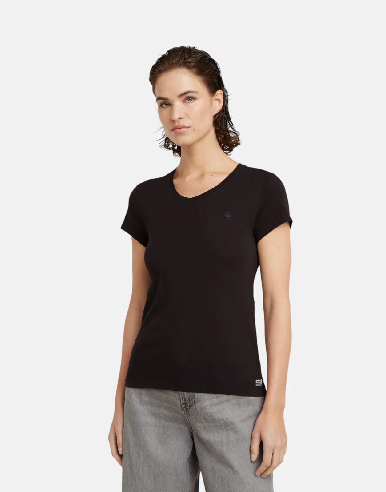 Muscle Women T Shirt for a Sporty and Casual LookG-Star RAW Eyben Slim V-Neck Black T-Shirt