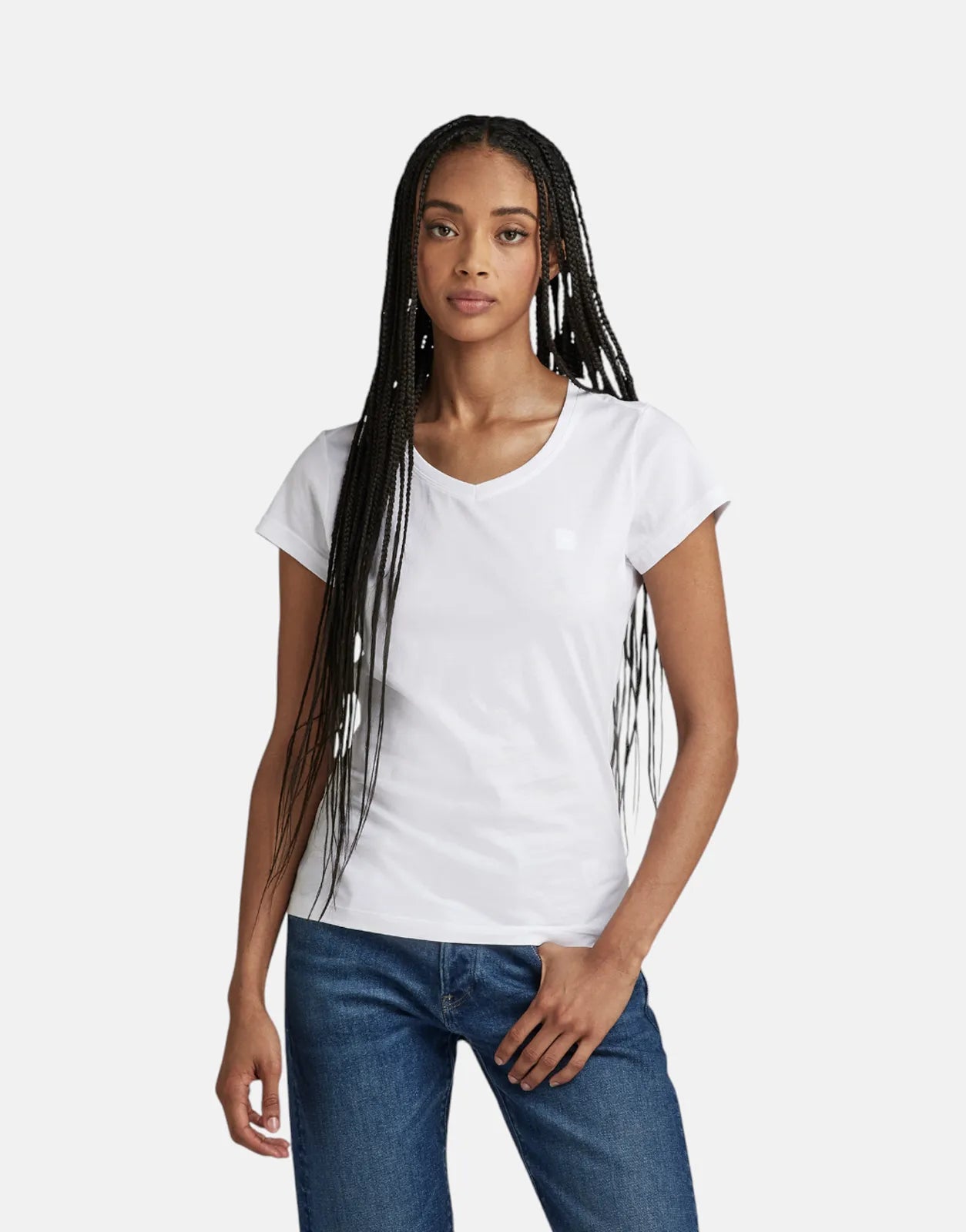 Tie - Dye Women T Shirt with a Bohemian VibeG-Star RAW Eyben Slim V-Neck White T-Shirt