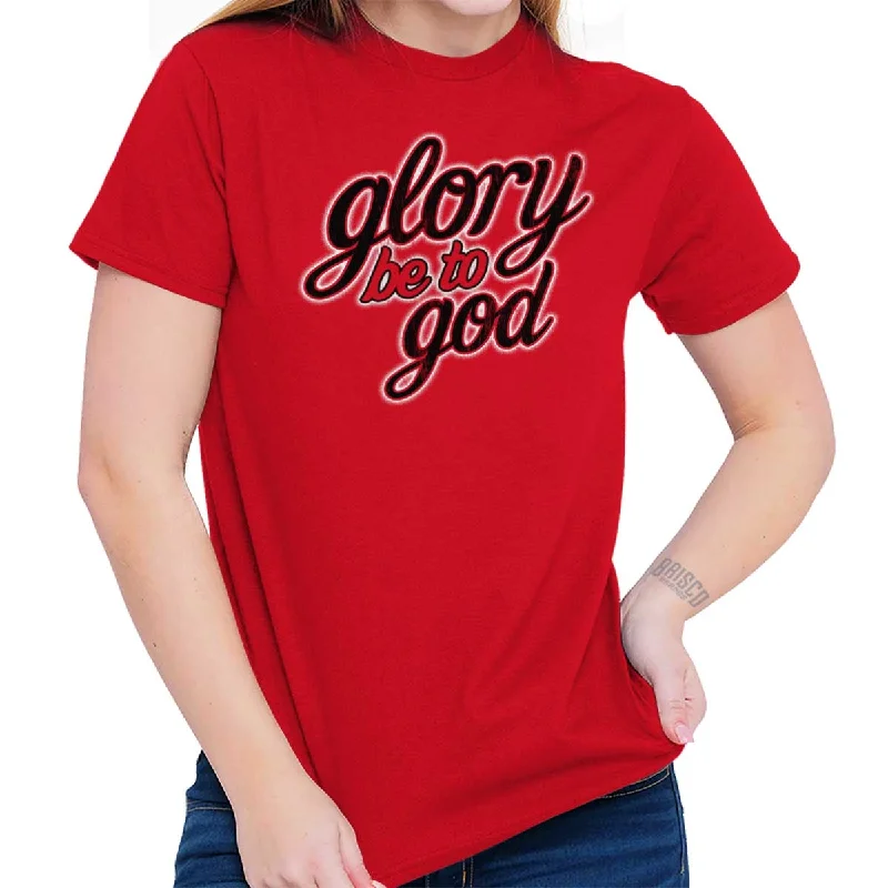 Floral Print Women T Shirt for a Feminine TouchGlory Be to God T Shirt