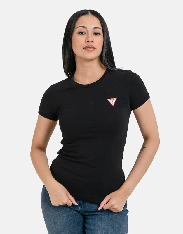 Striped Women T Shirt in a Classic PatternGuess Mini Triangle Black T-Shirt