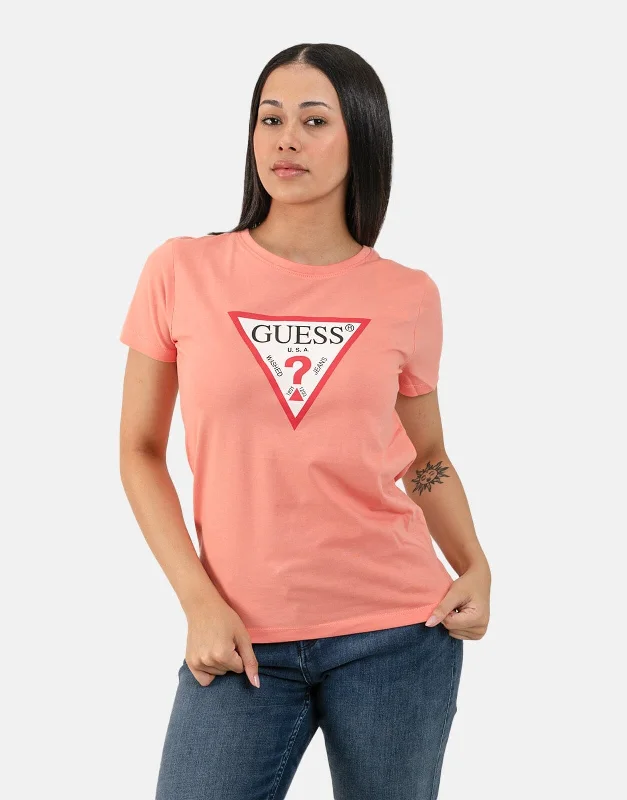 Crop Top Women T Shirt to Pair with High - Waisted BottomsGuess Original Crew Neck T-Shirt COR