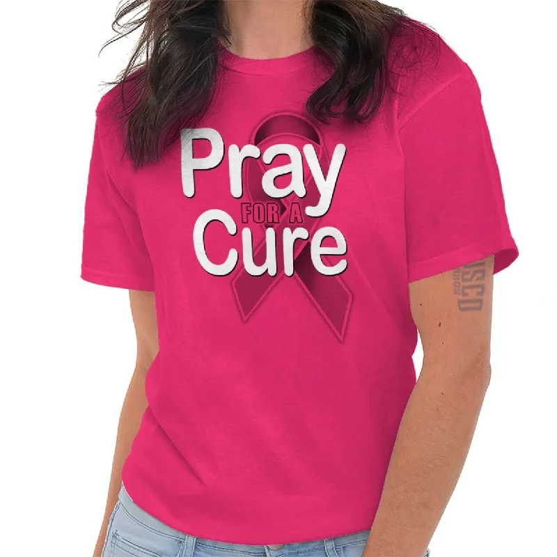 Crew Neck Women T Shirt with a Timeless DesignHope For A Cure T Shirt