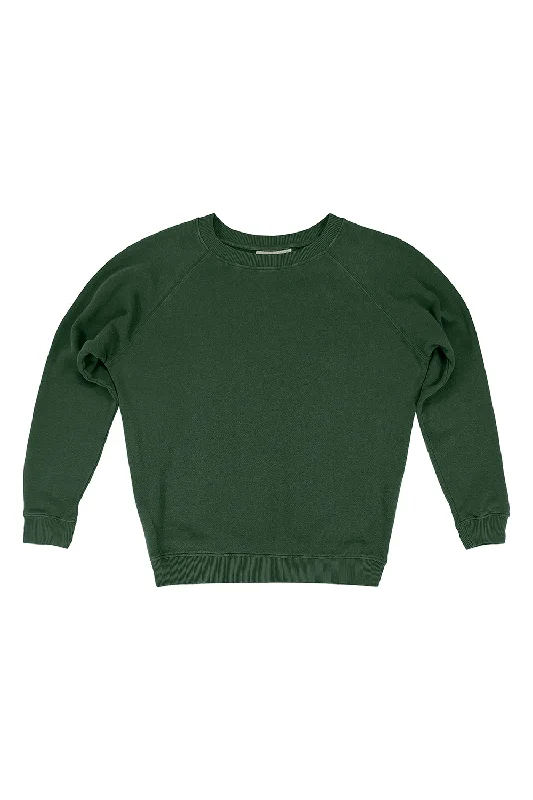 Women's Long Sleeve Turtleneck Cashmere SweatersHunter Green Bonfire Raglan Sweatshirt