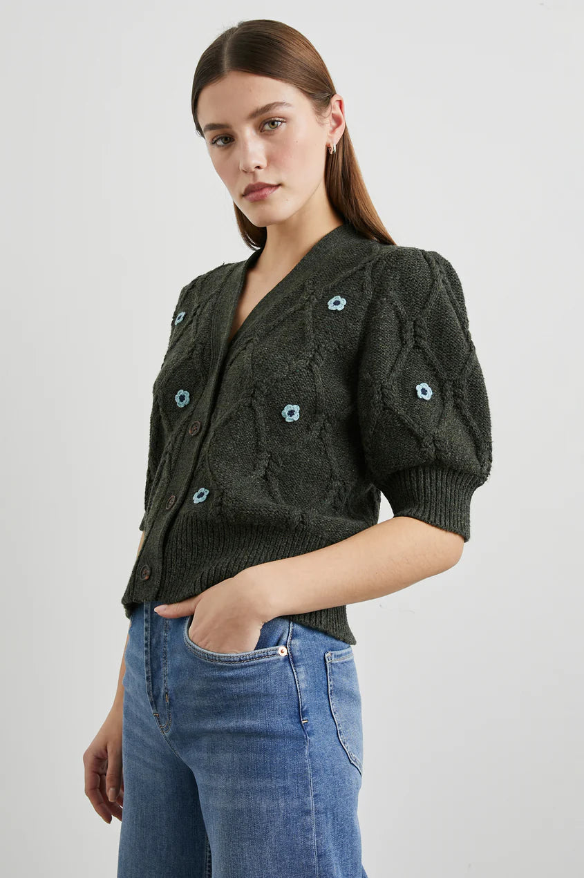 plus size women cardigan for comfortable layeringIsla Cardigan in Forest Daisies