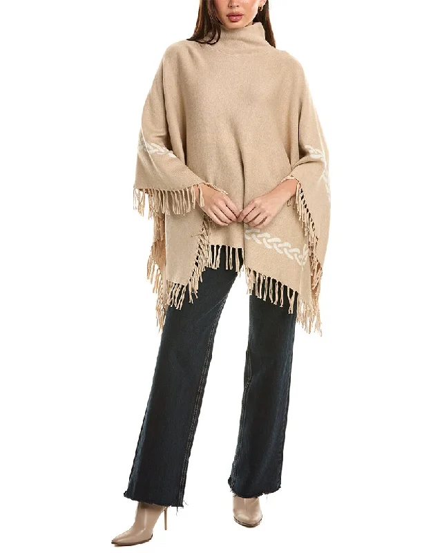 Split - Hem Women's Linen Blend Sweaters for SpringJ.McLaughlin Garnet Fringe Poncho