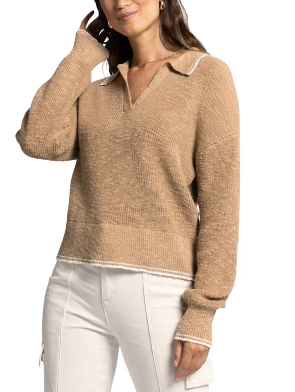 Open - Front Women's Cardigan - Style Mohair SweatersJoel Sweater In Tan