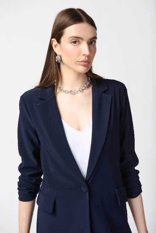 High - Low Hem Women's Cashmere - Blended SweatersJoseph Ribkoff Midnight Blue Open Long Front Blazer