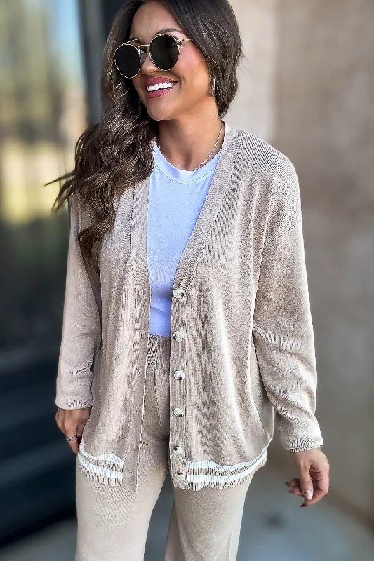 hooded women cardigan for added warmth and styleKnit Beige Cardigan