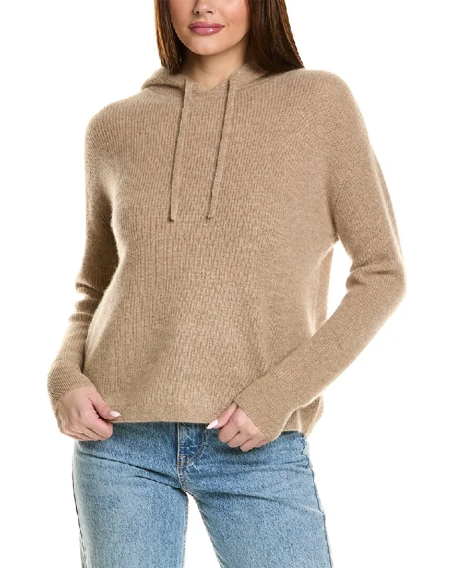 plus size women cardigan for comfortable layeringMagaschoni Half Cardigan Stitch Rib Cashmere Pullover