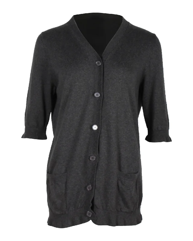 cashmere blend women cardigan for a luxurious feelMarni x Joyce Ruffled Cardigan in Grey Cotton