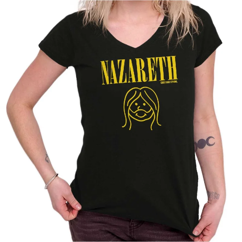 Sleeveless Women T Shirt for Summer ComfortNazareth Christian Rock Junior Fit V-Neck T Shirt