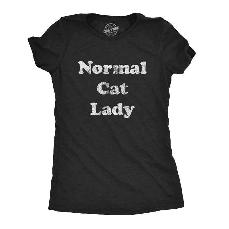 Crop Top Women T Shirt to Pair with High - Waisted BottomsNormal Cat Lady Women's T Shirt