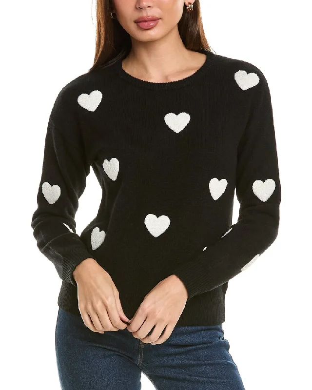 Plus Size Women's Sequined Sweaters for Special Occasionsphilosophy Heart Patch Cashmere Sweater