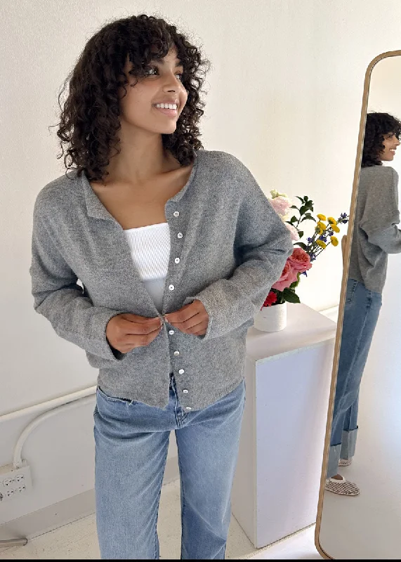 oversized women cardigan for a trendy and cozy lookPiper Cardigan - Heather Grey