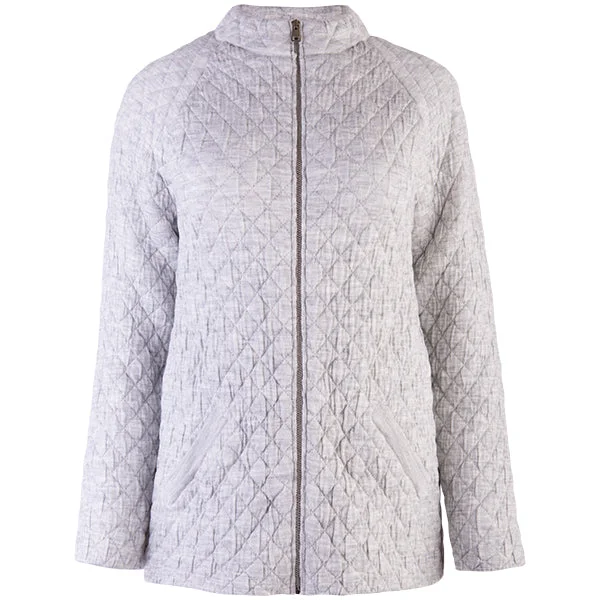 lightweight women cardigan for spring and fallQuilted Jacket Cardigan in Light Grey