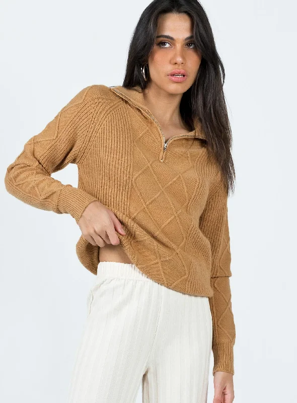 Cropped Women's Angora Blend Sweaters for a Trendy LookRichards Sweater Camel