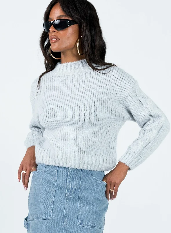 Plus Size Women's Side - Slit Sweaters in Bold SolidsRitson Sweater Grey