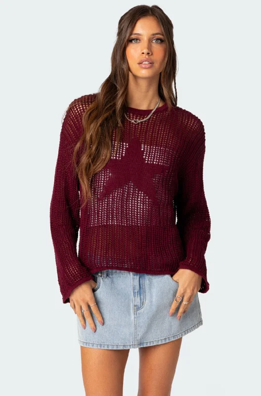 Tie - Front Women's Lambswool Sweaters in Pastel HuesSeeing Stars Oversized Sweater